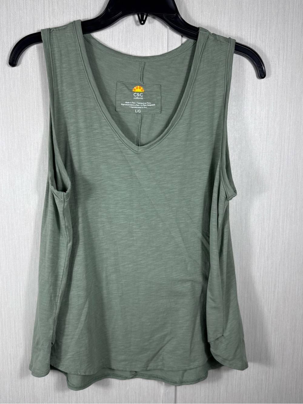 C&C California Sage Green V-Neck Tank